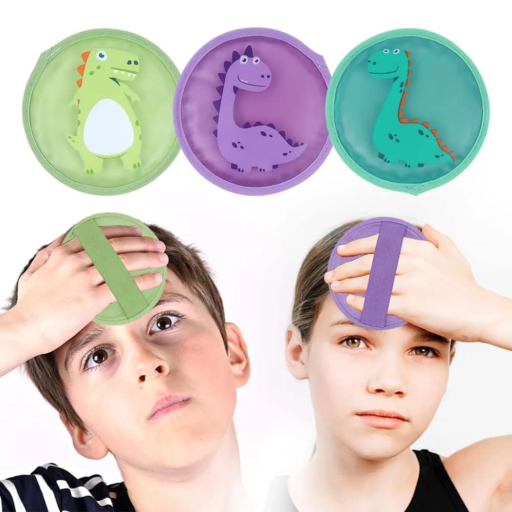 Hilph Kids Ice Packs for Boo Boos, Reusable 3 Pack Gel Ice Packs with Soft Backing 11.9cm x 11.9cm (4.7"x4.7") | Dual-Sided Cold & Hot Therapy