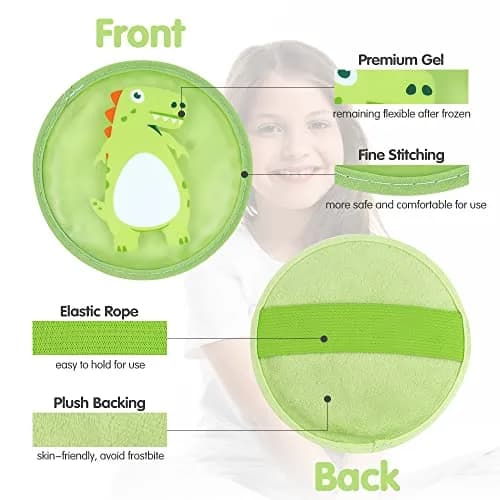 Hilph Kids Ice Packs for Boo Boos, Reusable 3 Pack Gel Ice Packs with Soft Backing 11.9cm x 11.9cm (4.7"x4.7") | Dual-Sided Cold & Hot Therapy thumbnail 3