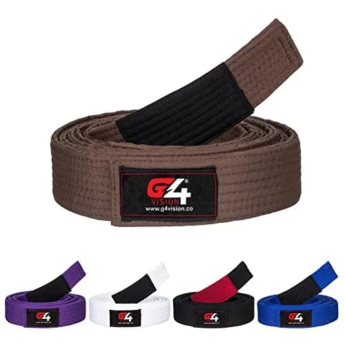 G4 VISION Jiu Jitsu BJJ Belt Brown A4 | Durable, Expert-Made for Training & Tournaments thumbnail 1