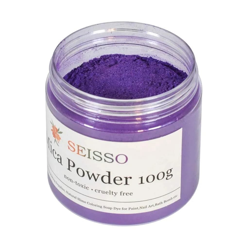 SEISSO Purple Mica Powder for Epoxy Resin 3.5 oz | Cosmetic Grade for Soap & Art - main product image