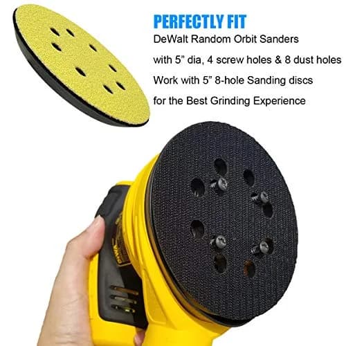 Tockrop 5 Inch 8 Hole Aluminum Alloy Replacement Sanding Pad for Dewalt DWE6423/6423K, DWE6421/6421K, DCW210B | Heavy-Duty Metal Backing thumbnail 4