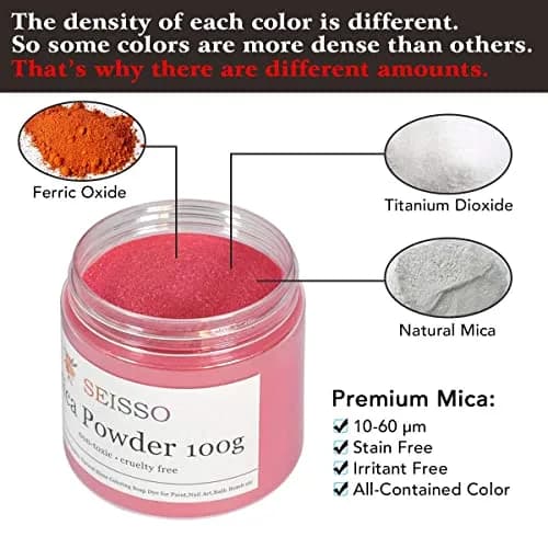 SEISSO Pink Mica Powder for Epoxy Resin 3.5 oz | Cosmetic Grade for Soap & Art thumbnail 2
