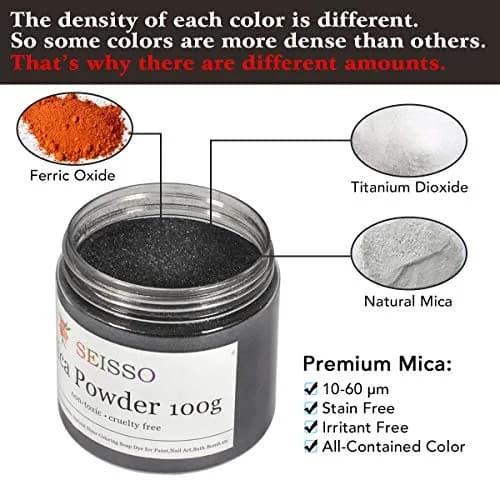 SEISSO Sliver Black Mica Powder 3.5 oz | Cosmetic Grade for Soap & Resin Projects thumbnail 3