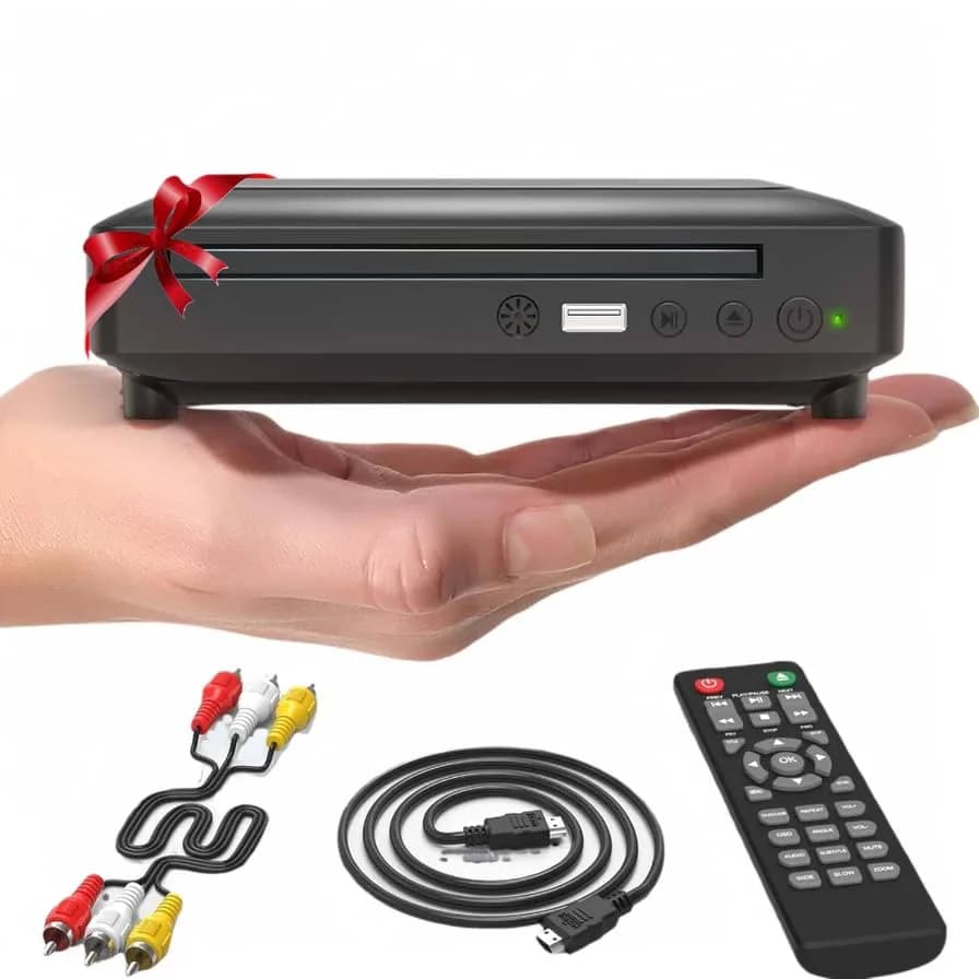 Ceihoit Mini HD DVD Player 19.6cm (7.7in) Black | Upscaling to 1080p for Home Theater thumbnail 2