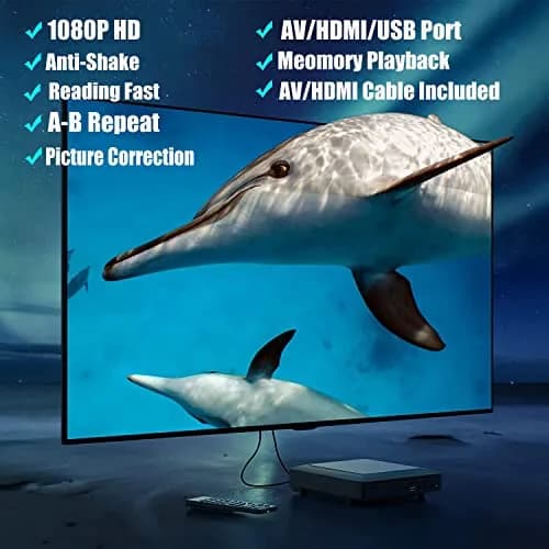 Ceihoit Mini HD DVD Player 19.6cm (7.7in) Black | Upscaling to 1080p for Home Theater thumbnail 3