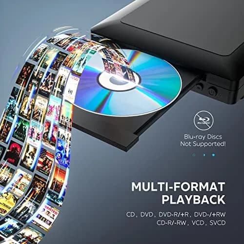 Ceihoit Mini HD DVD Player 19.6cm (7.7in) Black | Upscaling to 1080p for Home Theater thumbnail 9