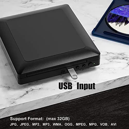 Ceihoit Mini HD DVD Player 19.6cm (7.7in) Black | Upscaling to 1080p for Home Theater thumbnail 5