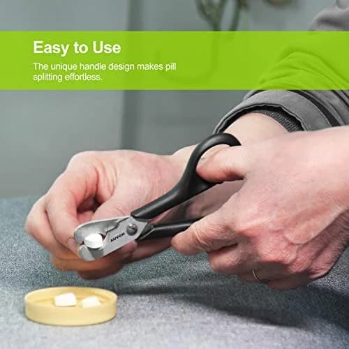 AUVON Scissors-Shaped Pill Cutter Black | Doctor Recommended for Easy Tablet Splitting thumbnail 7