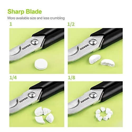 AUVON Scissors-Shaped Pill Cutter Black | Doctor Recommended for Easy Tablet Splitting thumbnail 2