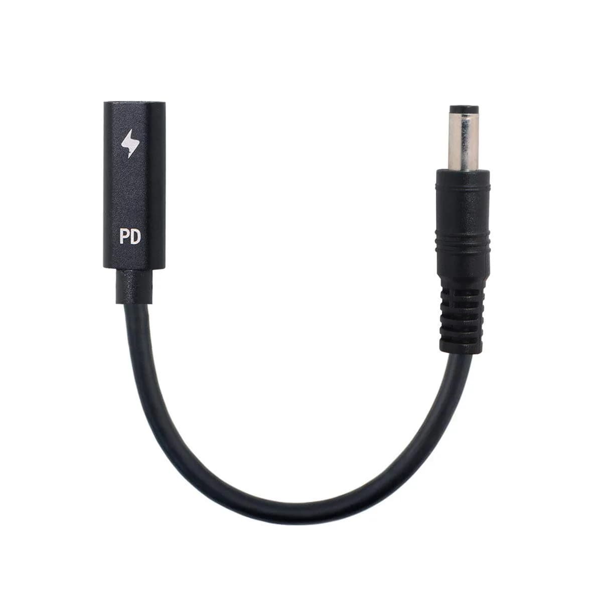 cablecc USB-C Female to DC 5.5x2.1mm PD Charge Cable 20cm (0.65ft) | Powers Laptops 18-20V - main product image