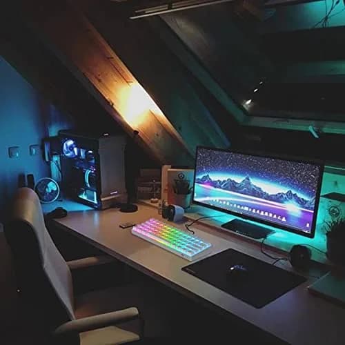 RK ROYAL KLUDGE RK61 Wired 60% Mechanical Gaming Keyboard with Brown Switches, RGB Backlit, Hot-Swappable, 61 Keys, White | Programmable QMK/VIA thumbnail 7