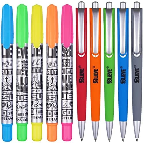 BLIEVE Aesthetic Gel Pens and Highlighters Set 10-Piece | Smooth Ink, No Bleed, Bible Journaling thumbnail 1