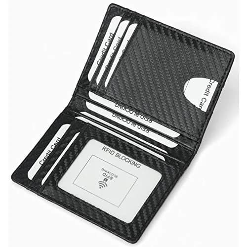 Dorras Slim Wallet Minimalist Front Pocket RFID Blocking Bifold Wallet with ID Window - Black | Genuine Leather thumbnail 3