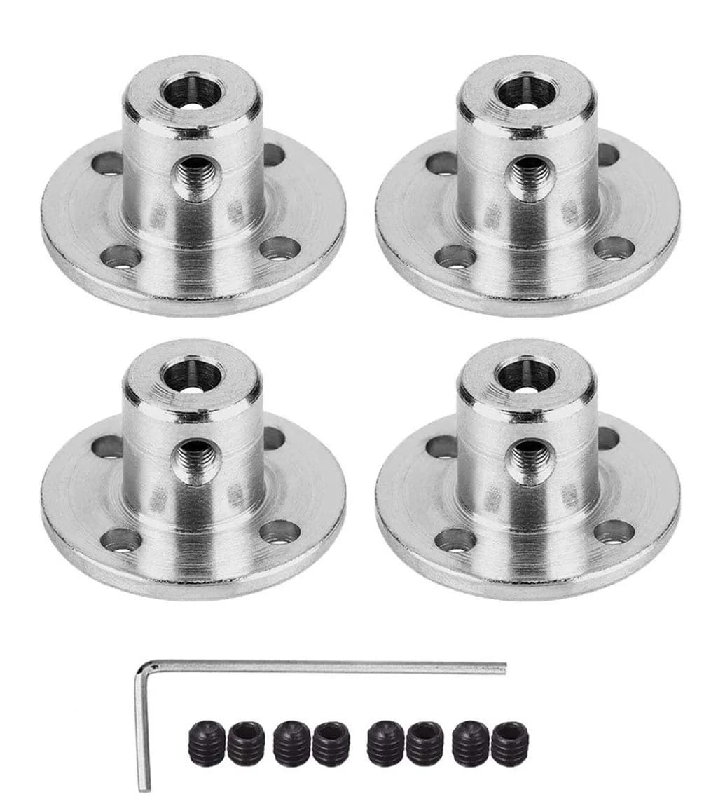 daier 4Pcs 3.17mm Flange Coupling Connector Set with M3 Hex Wrench | Rigid Shaft Coupler for RC Motors - main product image