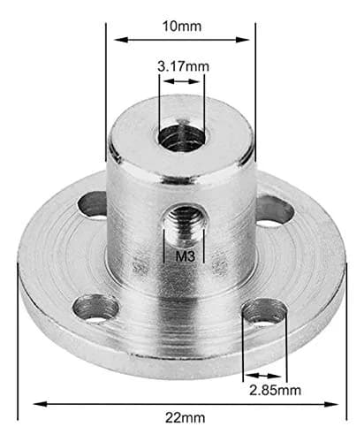 daier 4Pcs 3.17mm Flange Coupling Connector Set with M3 Hex Wrench | Rigid Shaft Coupler for RC Motors thumbnail 3