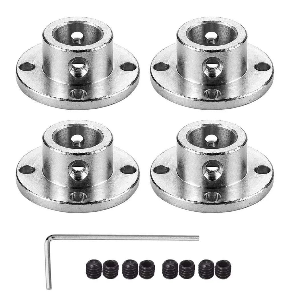 daier 4Pcs 3.17mm Flange Coupling Connector Set with M3 Hex Wrench | Rigid Shaft Coupler for RC Motors — 12 mm