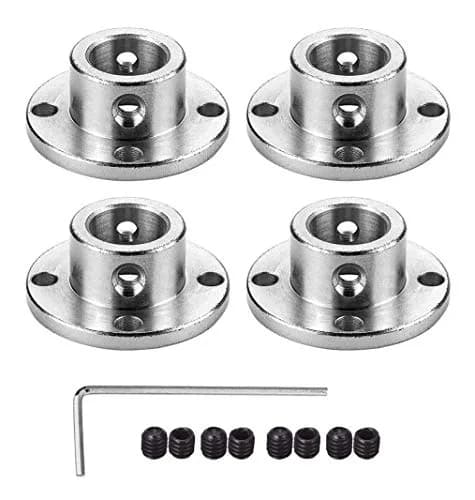 daier 12mm Flange Coupling Connector Set with Hex Wrench | 4-Piece Alloy Steel Rigid Shaft Coupler thumbnail 1