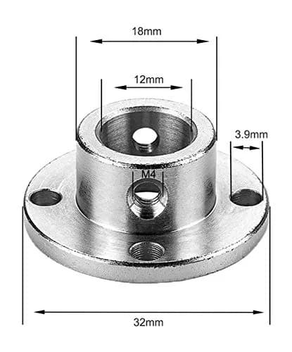 daier 12mm Flange Coupling Connector Set with Hex Wrench | 4-Piece Alloy Steel Rigid Shaft Coupler thumbnail 2