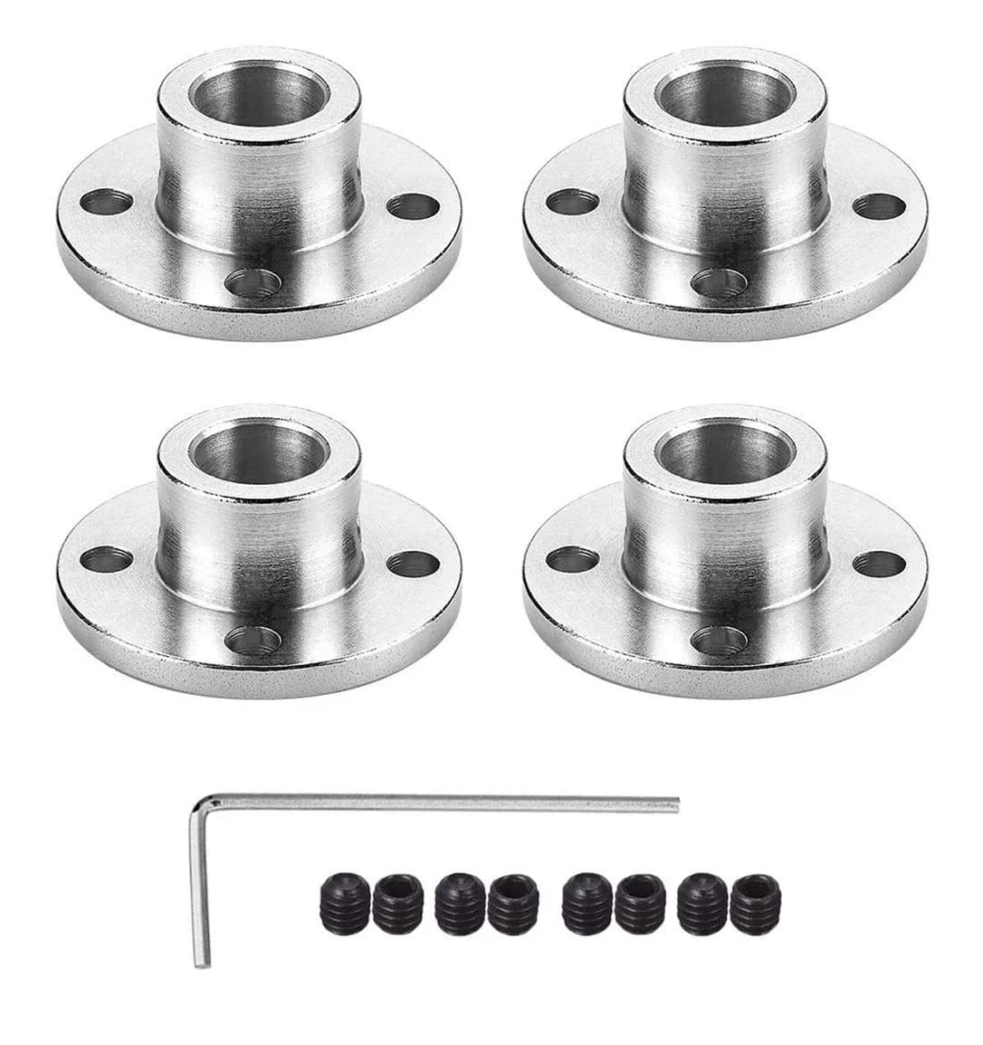 daier 4Pcs 3.17mm Flange Coupling Connector Set with M3 Hex Wrench | Rigid Shaft Coupler for RC Motors — 10mm