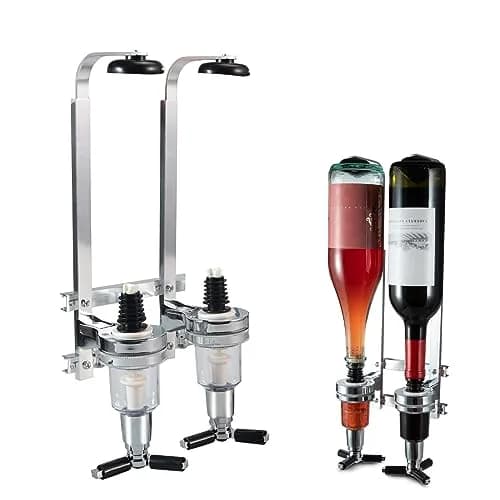 MUGLIO 2 Bottle Wall Mounted Liquor Dispenser Stand | Modern Aluminum Alloy Bar Butler Bracket thumbnail 1