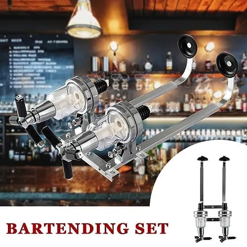 MUGLIO 2 Bottle Wall Mounted Liquor Dispenser Stand | Modern Aluminum Alloy Bar Butler Bracket thumbnail 2
