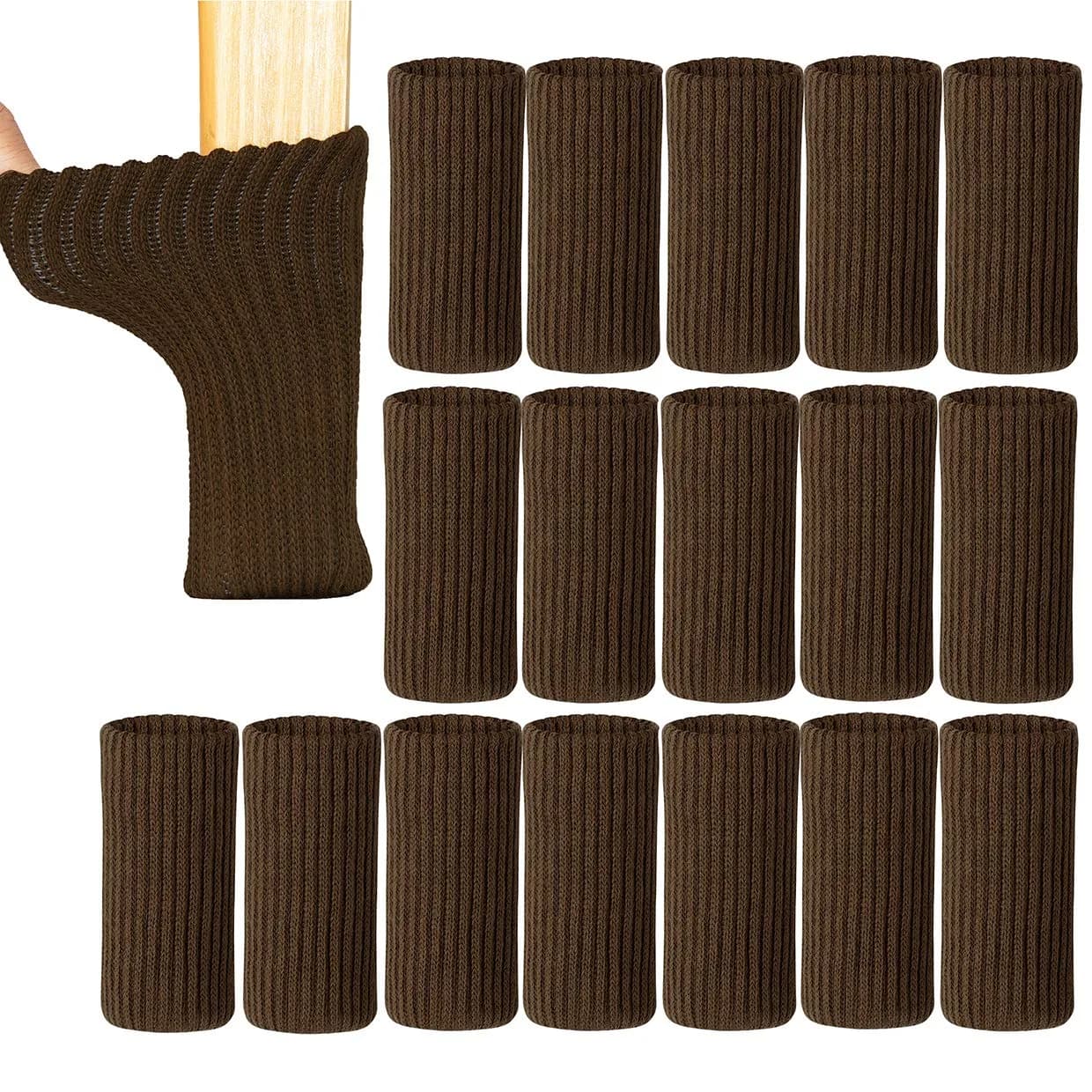 UrsoKuz Furniture Leg Socks 24PCS | Non-Slip Knitted Chair Protectors for Hardwood Floors, Girth 2.7"-7" | Reusable Floor Protectors - main product image