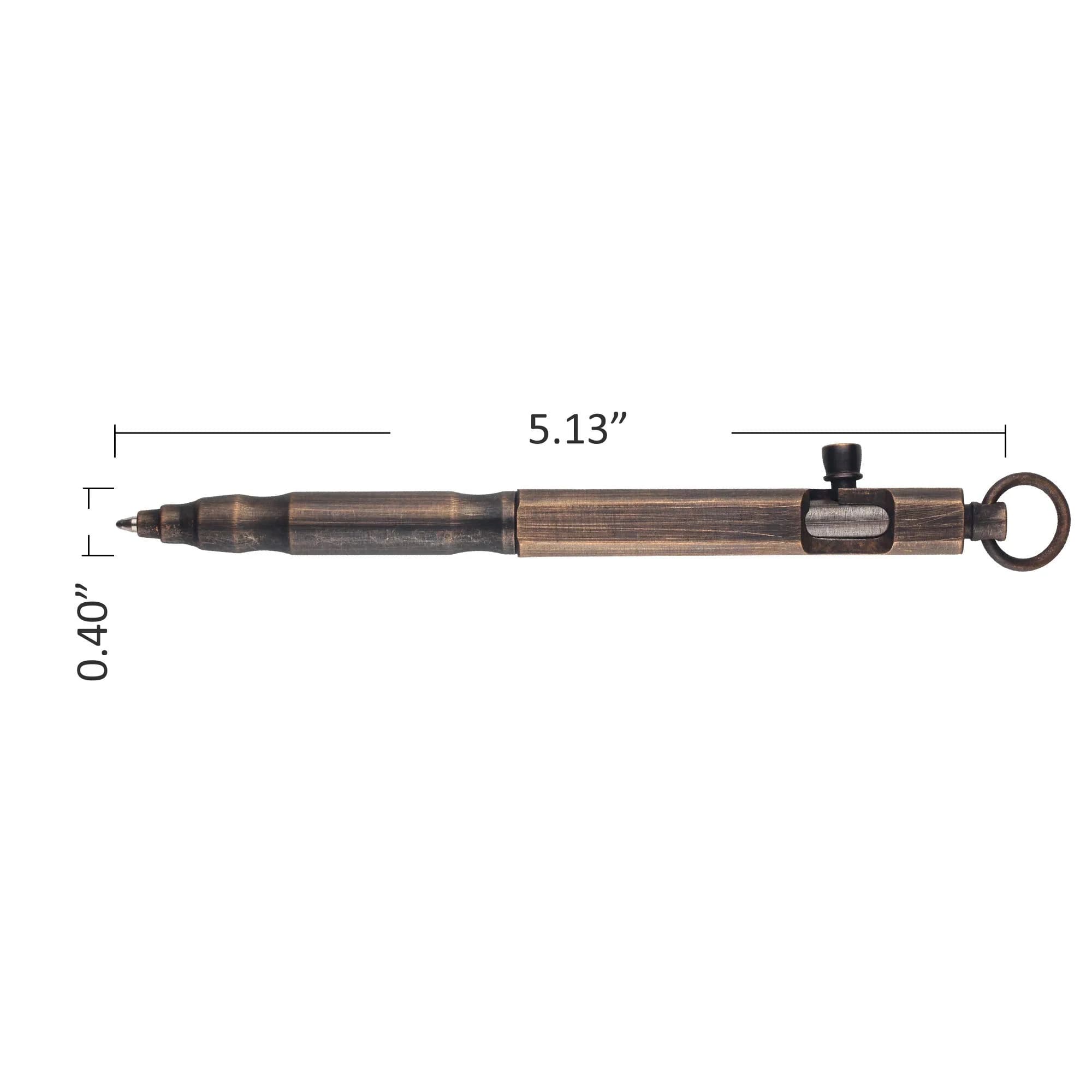 SMOOTHERPRO Solid Brass Bolt Action Pen, Refillable, Bronze thumbnail 3