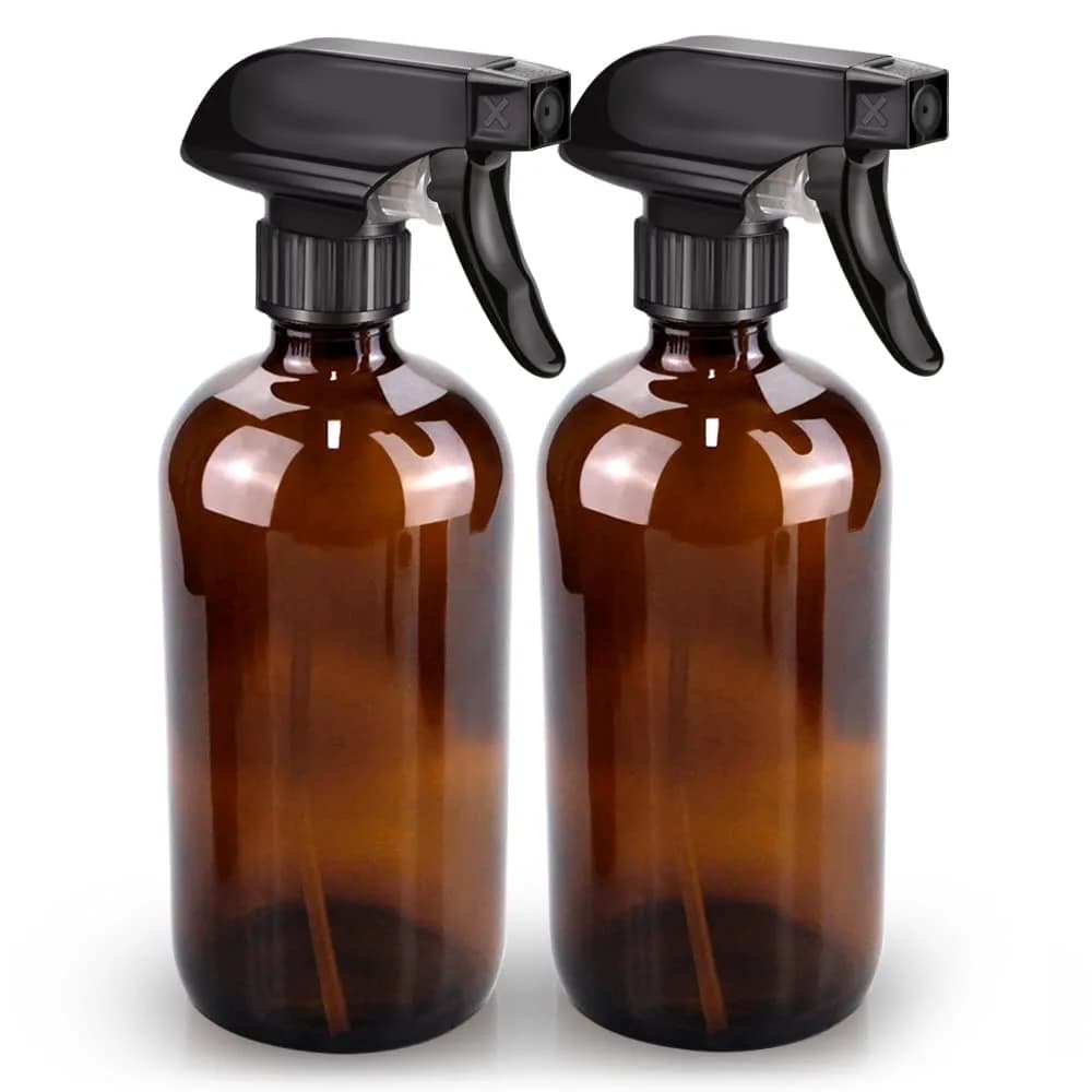 Bontip Amber Glass Spray Bottle 473ml (16 oz) 2-Pack | Shields from Light Damage - main product image