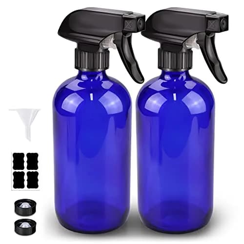 Bontip Blue Glass Spray Bottle 473ml (16 oz) 2-Pack | UV Protection for Contents thumbnail 1