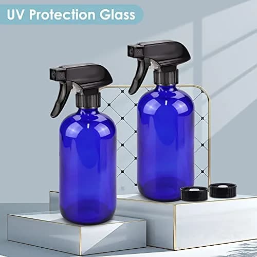 Bontip Blue Glass Spray Bottle 473ml (16 oz) 2-Pack | UV Protection for Contents thumbnail 3