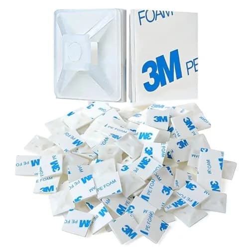 XHF 200 PCS 1/2" White Self Adhesive Cable Zip Tie Mounts | Cable Management Organizer (120 chars) thumbnail 1