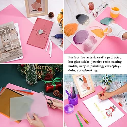 Gartful Pink Oversize Silicone Mat 70cm x 50cm (27.6" x 19.7") | Protects Surfaces from Crafts & Heat thumbnail 4