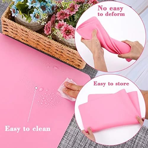 Gartful Pink Oversize Silicone Mat 70cm x 50cm (27.6" x 19.7") | Protects Surfaces from Crafts & Heat thumbnail 6