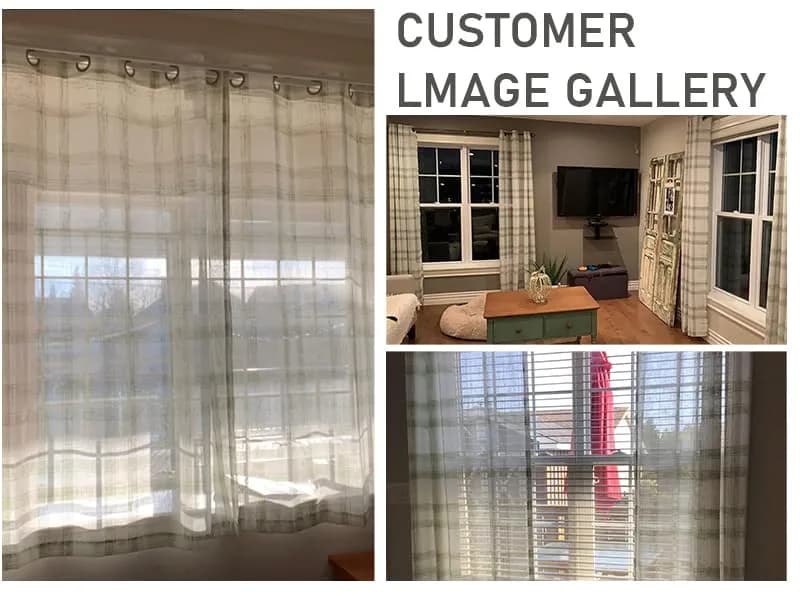 Randall Geometric Sage Green Light Filtering Curtain Panels 160cm (63") | Farmhouse Style thumbnail 6