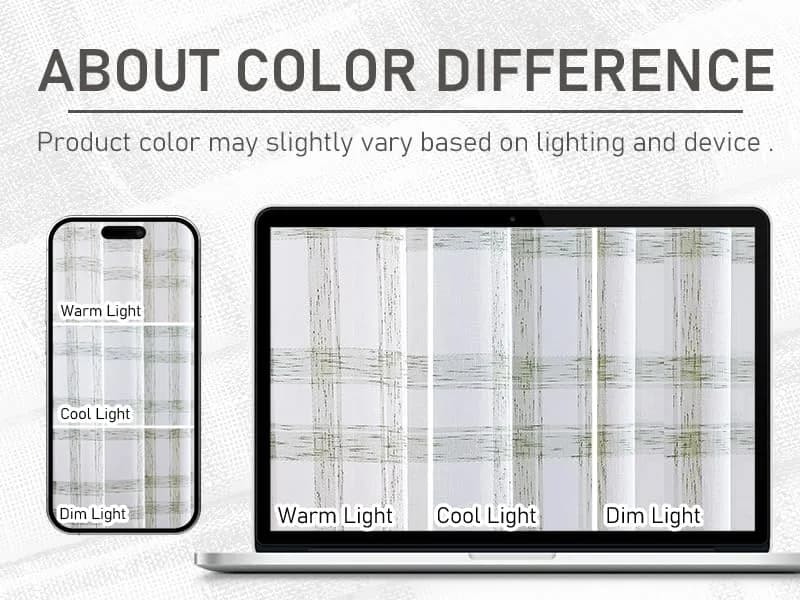 Randall Geometric Sage Green Light Filtering Curtain Panels 160cm (63") | Farmhouse Style thumbnail 8