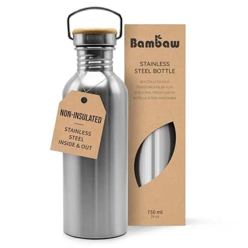 Bambaw Stainless Steel Water Bottle 750 ml | Leakproof, Reusable & Eco-Friendly for Travel & Yoga thumbnail 1