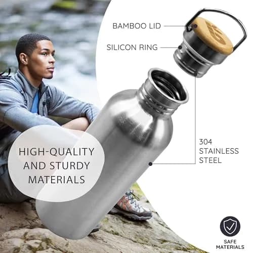 Bambaw Stainless Steel Water Bottle 750 ml | Leakproof, Reusable & Eco-Friendly for Travel & Yoga thumbnail 2