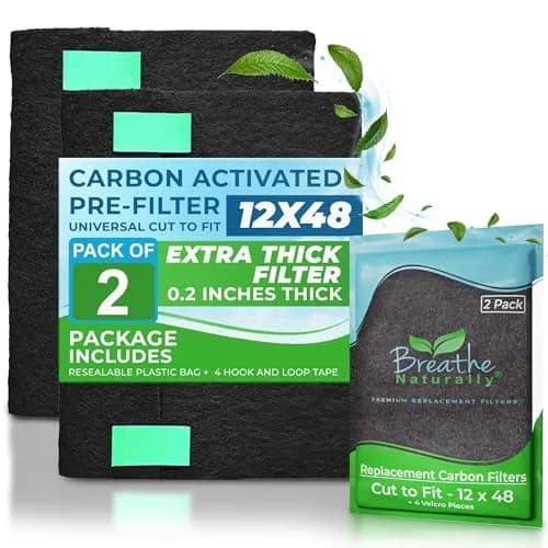 Breathe Naturally Universal Carbon Air Filter 16x48 | Extra Thick & Custom Fit for Cleaner Indoor Air thumbnail 1