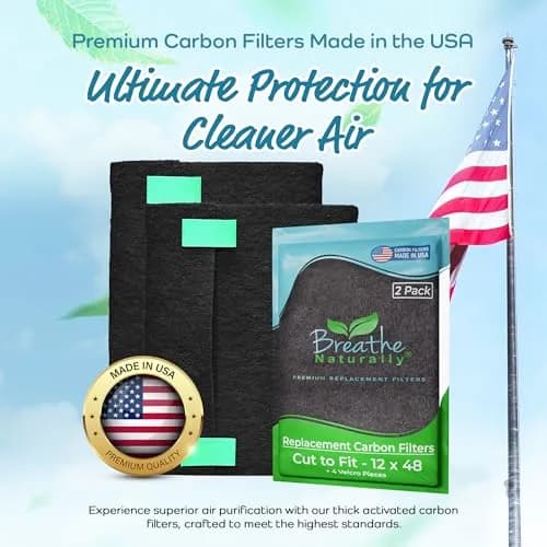 Breathe Naturally Universal Carbon Air Filter 16x48 | Extra Thick & Custom Fit for Cleaner Indoor Air thumbnail 2