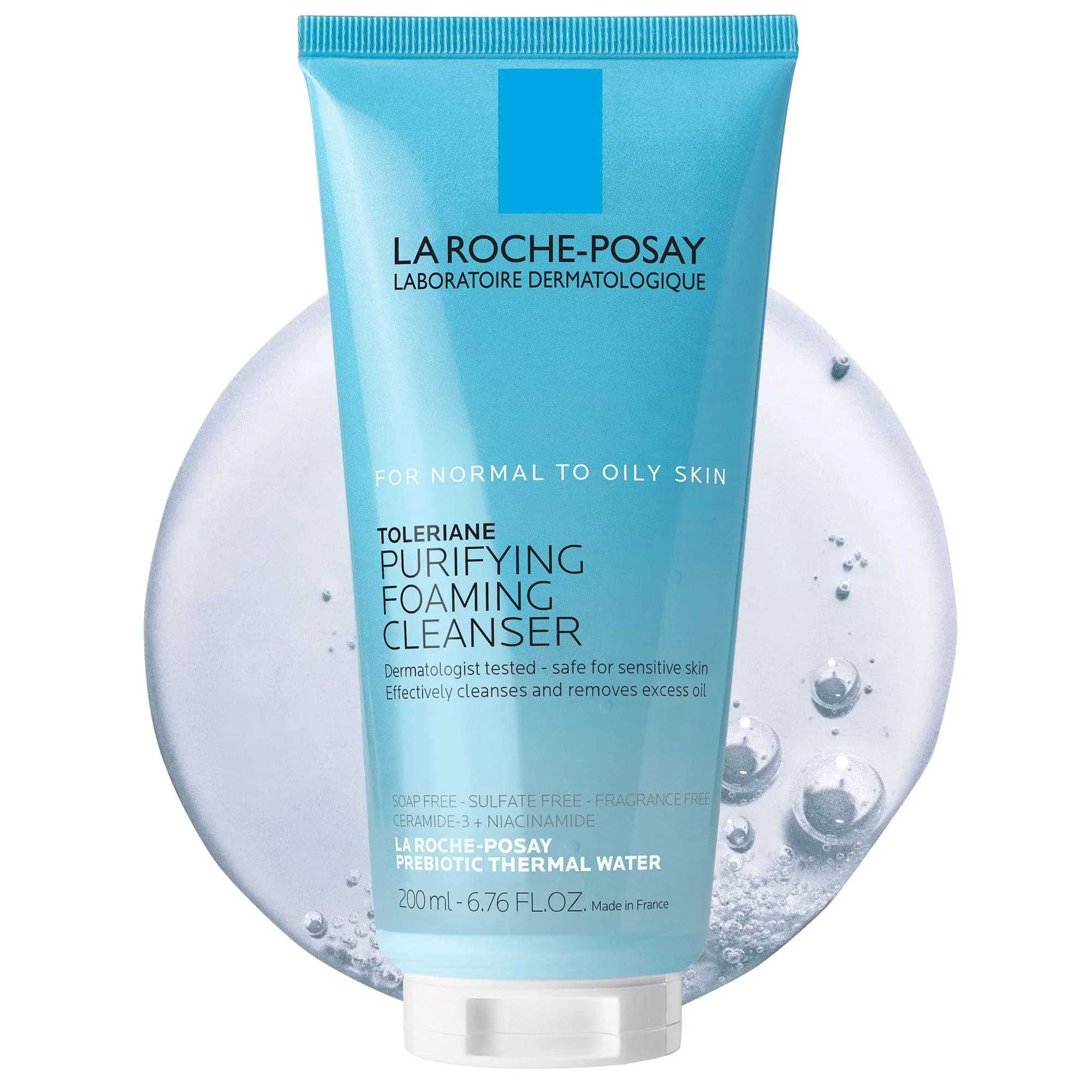 La Roche-Posay Toleriane Purifying Foaming Facial Cleanser 200ml (6.76 Fl Oz) | Dermatologist Tested for Sensitive Skin