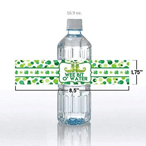Amanda Creation Wee Bit O’ Fun St. Patrick’s Day Waterproof Water Bottle Sticker Wrappers, 20 Labels (1.75" x 8.5") | Waterproof Vinyl Wraps thumbnail 6