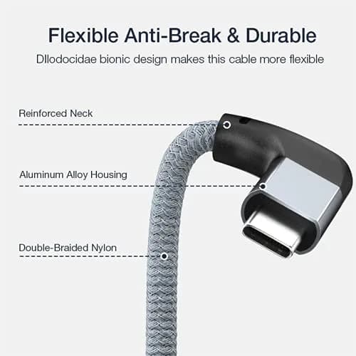 UseBean Right Angle USB C Extension Cable 0.6FT | 20Gbps Data & 100W Fast Charging thumbnail 4