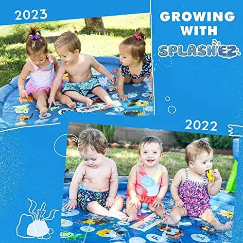 SplashEZ 3-in-1 Splash Pad, Sprinkler & Baby Pool 60" (152 cm) | Educational Water Play Mat for Kids thumbnail 4