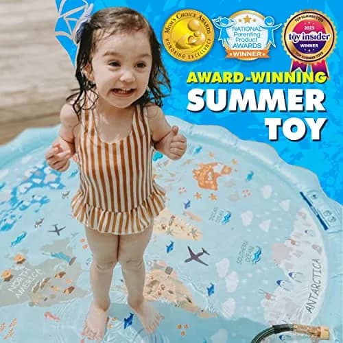 SplashEZ 3-in-1 Splash Pad, Sprinkler & Baby Pool 60" (152 cm) | Educational Water Play Mat for Kids thumbnail 3