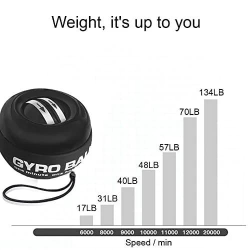 GOZATO Auto-Start Gyroscopic Wrist Trainer Ball 255g (9 oz) | Strengthens Wrists, Forearms & Grip thumbnail 3