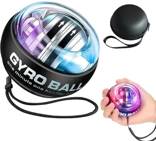 GOZATO Auto-Start Wrist Power Gyro Ball with LED Lights, Wrist & Forearm Exerciser, 22kg Resistance | Grips, Strengthens, and Rehabilitates thumbnail 1