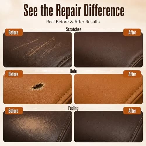 ARCSSAI ARCSSAL Brown Leather Repair Kit | Restores Furniture, Sofas, Jackets, Car Seats & Purses thumbnail 4