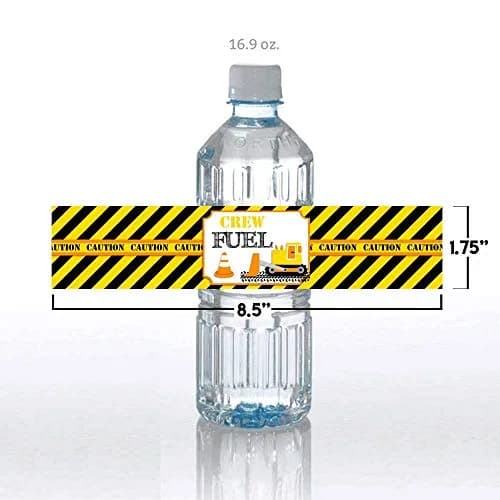 Amanda Creation Waterproof Water Bottle Sticker Wrappers 20 Labels | Construction Site Birthday Party thumbnail 8