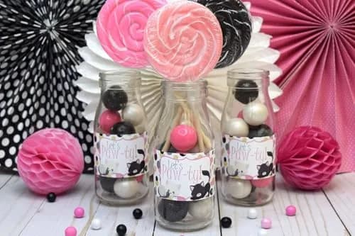 Amanda Creation Polka Dot Kitty Cat Themed Birthday Party Waterproof Water Bottle Sticker Wrappers, 20 Count | Party Theme thumbnail 7