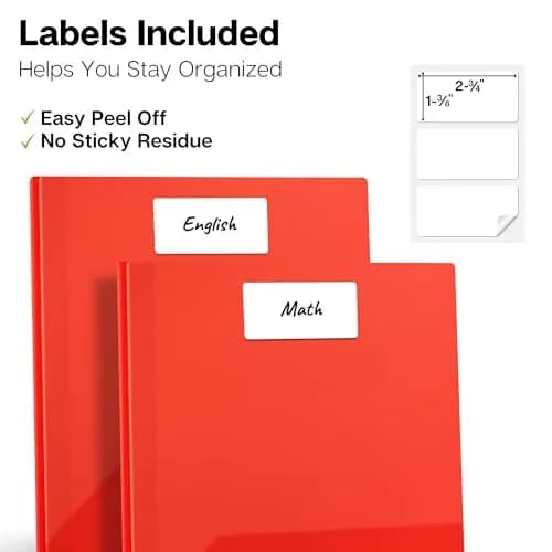 Dunwell Plastic 2-Pocket Folders with 3 Prongs, Red, 2 Pack (23.7cm x 29.5cm x 1.1cm) | Durable Poly Folders for Students & Professionals thumbnail 5